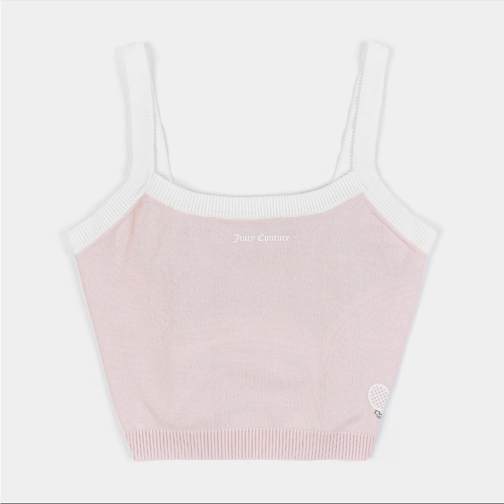 NWT Juicy Couture Tennis Sweater Knit Vest Tank Top Pink